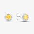 Starbright Sterling Silver Yellow Cubic Zirconia Halo Cluster Stud Earrings P8210e Yellow
