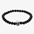 Bourne and Wilde Mens Black Agate Skull Bead Bracelet OSB-1610SBK