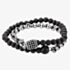 Bourne and Wilde Mens Black and Silver Double Bracelet OSB-1681SGR