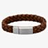 Bourne and Wilde Mens Thick Brown Leather Plaited Bracelet OSB-1360SBN