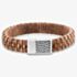 Bourne and Wilde Mens Brown Woven Leather Bracelet OSB-2257SDBN