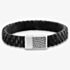 Bourne and Wilde Mens Black Woven Leather Bracelet OSB-2257SBK