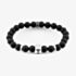 Bourne and Wilde Stainless Steel Pyramid Black Beaded Bracelet OSB-2265SBK-AG