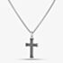 Bourne and Wilde Stainless Steel Reptile Pattern Cross Pendant Necklace OSN-427S-BX