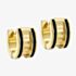 Ted Baker ROLO Gold Tone Plated Black Enamel Roll Huggie Hoop Earrings TBJ4162-02-05