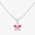 Fleur Kids Sterling Silver Pink Butterfly Pendant Necklace AZP041704