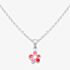 Fleur Kids Sterling Silver Pink And Red Enamel Flower Pendant Necklace AZP212804