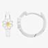 Fleur Kids Sterling Silver White Flower Hoop Earrings AVE003304