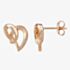 Silver Sparkle Rose Abstract Knotted Heart Stud Earrings DE365CRRG0.5(T)