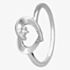 Silver Sparkle Silver Framed Heart Ring R3171C(T)