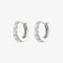 Scream Pretty Silver Rhodium Plated Plated White Opal Huggie Hoop Earrings SPESS108-WHITE
