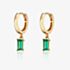 Scream Pretty 18ct Gold Plated Green Cubic Zirconia Drop Hoop Earrings SPG-426