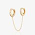 Scream Pretty 18ct Gold Plated Cubic Zircona Chain Linked Single Huggie Hoop Earrings SPG-268