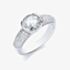 Bouton Ladies Silver Cubic Zirconia Pavé Shoulders Ring BR070
