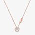 Michael Kors Rose Gold Plated Round Cubic Zirconia MK Necklace MKC1208AN791