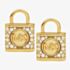 Michael Kors 14ct Gold Plated Cubic Zirconia Logo Padlock Stud Earrings MKC1628AN710