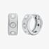Michael Kors Silver Tone Plated Cubic Zirconia Pave Logo Huggie Hoop Earrings MKJ8652040