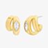 Michael Kors Yellow Gold Tone Plated Marquise Cut Cubic Zirconia Double Hoop Earrings MKJ8678710