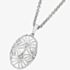 Lucy Quartermaine Silver Art Deco White Topaz Oval Pendant Necklace ADP7