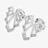 Lucy Quartermaine Silver Art Deco White Topaz Chrysler Stud Earrings ADS4