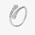 Lucy Quartermaine Silver Topaz Cross Over Skinny Drop Ring SDR2
