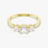 Swarovski Stilla Gold Tone Plated Three Stone White Zirconia Ring 5723293