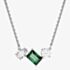 Swarovski Mesmera Green Mixed Cuts Rhodium Plated Necklace 5668278