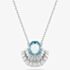 Swarovski Idyllia Rhodium Plated Blue Crystal Shell Necklace 5689195