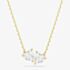 Swarovski Mesmera Gold Tone Plated Double White Zirconia Heart Necklace 5733475