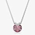 Swarovski Bella Rhodium Plated Round Pink Crystal Pendant Necklace 5734230