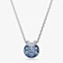 Swarovski Bella Rhodium Plated Round Blue Crystal Pendant Necklace 5734232