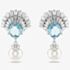 Swarovski Idyllia Rhodium Plated Blue Sheel & Pearl Dropper Earrings 5680301