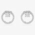 Swarovski Constella Rhodium Tone Plated Circle Stud Earrings 5692262