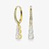 Swarovski Stilla Attract Gold Tone Plated White Zirconia Drop Hoop Earrings 5723300