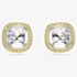 Swarovski Una Angelic 18ct Yellow Gold Cushion Cut Halo Stud Earrings 5764762