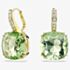 Swarovski Millenia 18ct Yellow Gold Plated Cushion Cut Green Drop Earrings 5764822