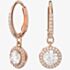 Swarovski Ladies Constella Rose Gold-Plated Dropper Hoop Earrings 5638769