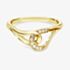 Swarovski Classica 18ct Yellow Gold Plated Round Cut Interlocking Ring 5746012 55