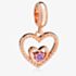 Rosa Lea February Birthstone Heart Dangle Charm AM-2THB004206-Purple