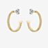 BOSS Zia Gold Tone Snake Chain Pattern Hoop Earrings 1580483