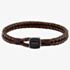 BOSS Seal Brown Leather Braided Bracelet 1580048M