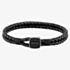 BOSS Seal Black Leather Braided Bracelet 1580047M