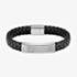 BOSS Lander Black Leather Braided Logo Bracelet 1580178M
