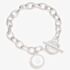 Lauren Ralph Lauren Silver Logo Shield Charm T-Bar Bracelet 14B00203