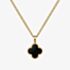 Steel & Barnett Lucky Clover 18ct Yellow Gold Plated Black Onyx Clover Pendant N-CLO02