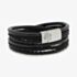 Steel & Barnett Bonacci Black Leather Layered Multi Strand Bracelet LBB/001