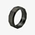 Steel & Barnett Arc Black Stainless Steel Wide Facet Band Ring R-ARC04