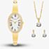 Sekonda Ladies Classic Bellamy Oval Dial Gold Plated Stainless Steel Bracelet Watch Earrings + Necklace Gift Set 49078