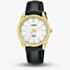 Lorus Solar Gold Plated Black Leather Strap Watch RY518AX9