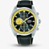Lorus Mens Sport Chronograph Black Leather Strap Watch RM389JX9